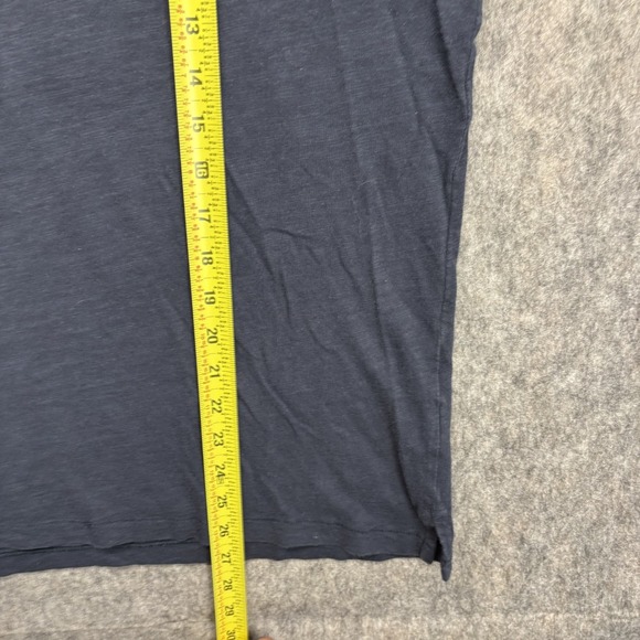 Steven Alan Long Sleeve Henley Shirt Men's Large Blue Slub Cotton Navy Blue - Picture 6 of 9